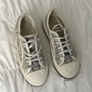Christian Dior style Gray and White Sneakers